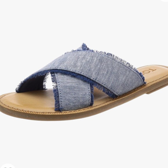 TOMS Viv Fringe Flat Sandals - Picture 1 of 7
